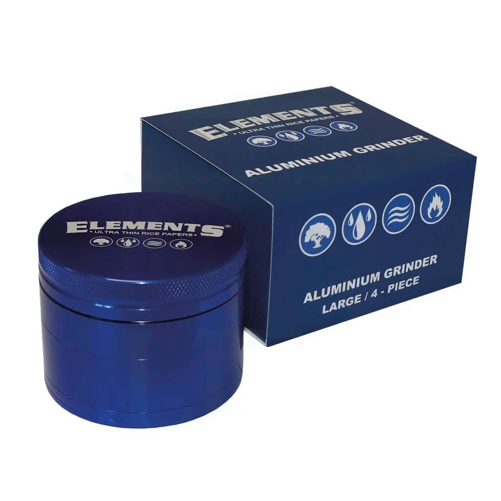 Elements Blue Aluminum Herb Crusher with box