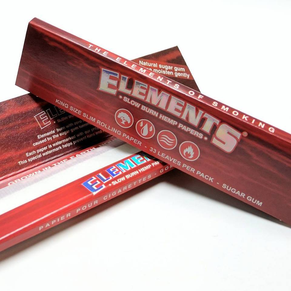 ELEMENTS Red Hemp Rolling Paper King Size Slim