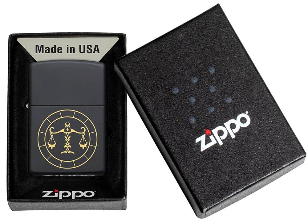 Zippo Lighter - Libra Zodiac Sign Design Lighter Packaging Box