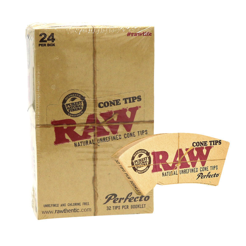 RAW Perfecto Cone Rolling Paper Filter Tips Box