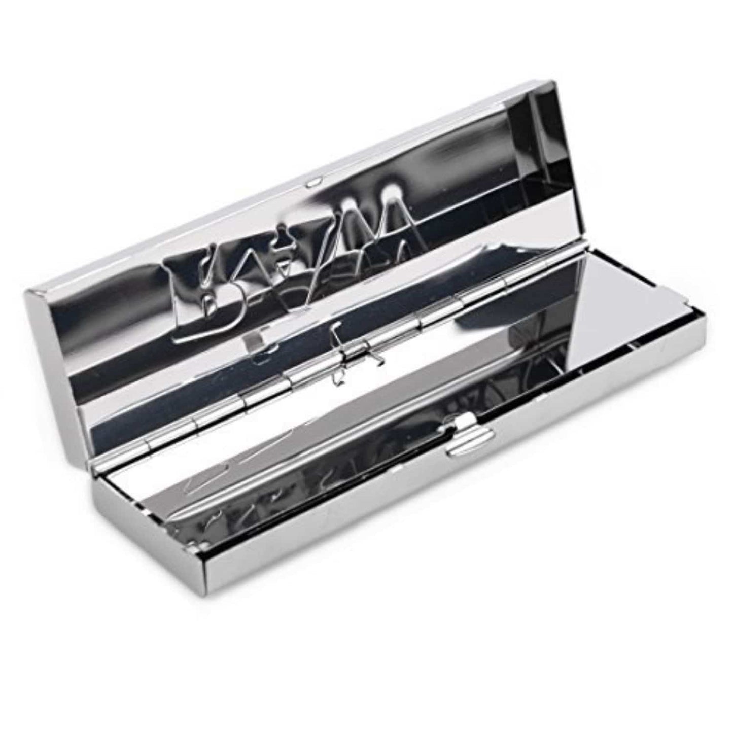 RAW Stainless Steel Rolling Paper & Tips Case - Container Open