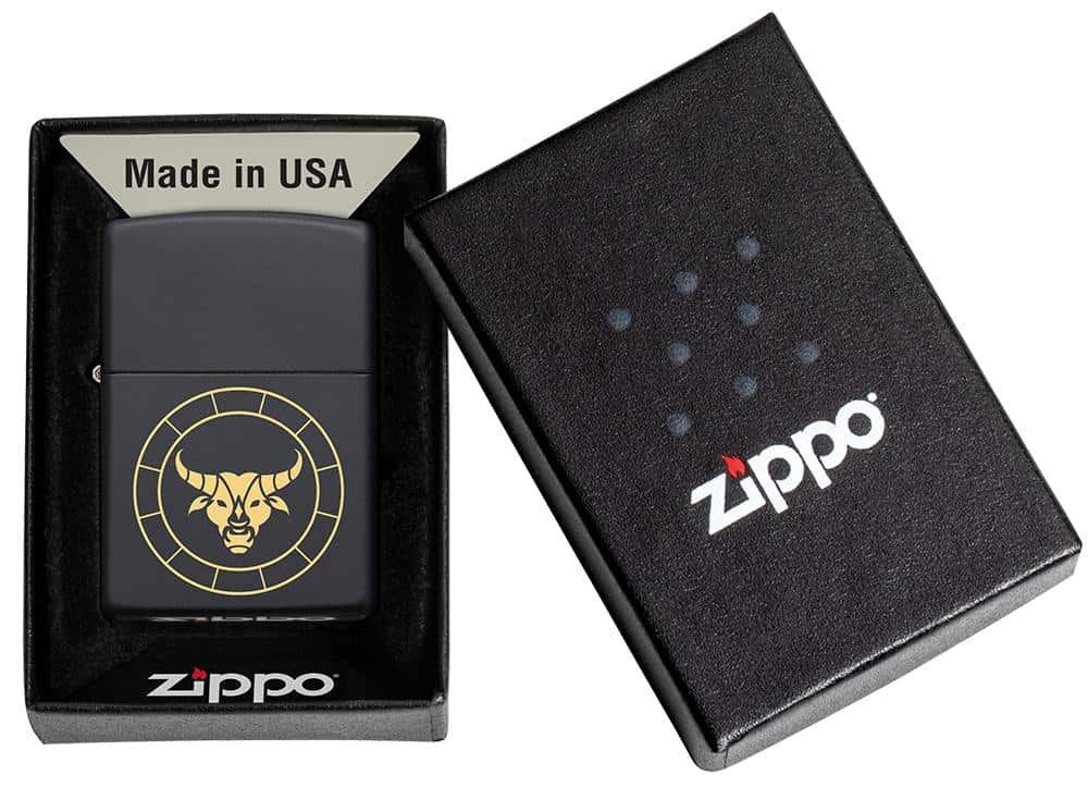 Zippo Lighter - Taurus Zodiac Sign Design Packaging