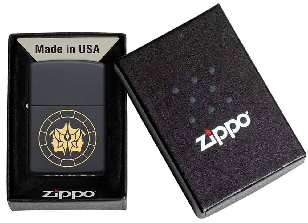 Zippo Lighter - Gemini Zodiac Sign Design Packaging Box