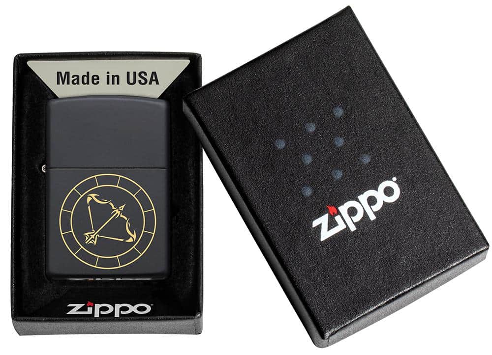 Zippo Lighter - Sagittarius Zodiac Sign Design Packaging