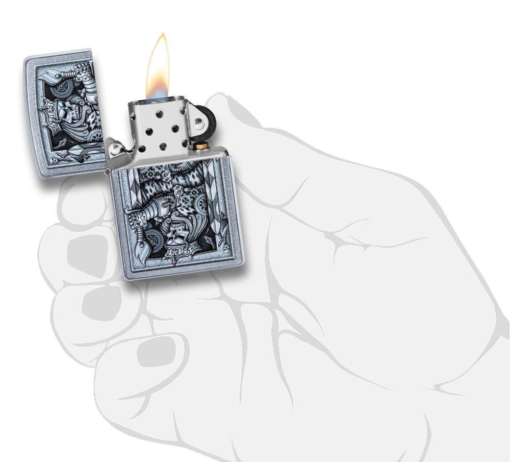 Zippo Steampunk King Spade Lighter in hand