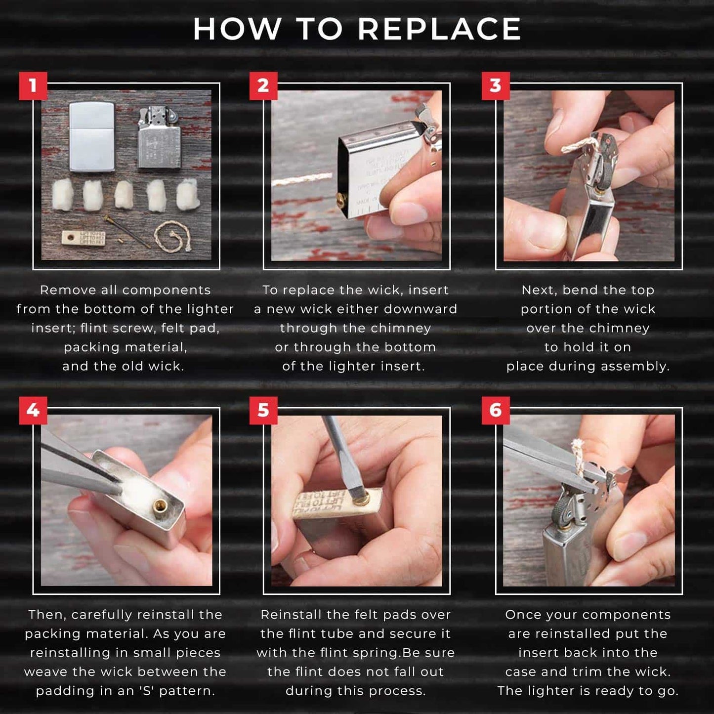 Zippo Wick Windproof how to replace