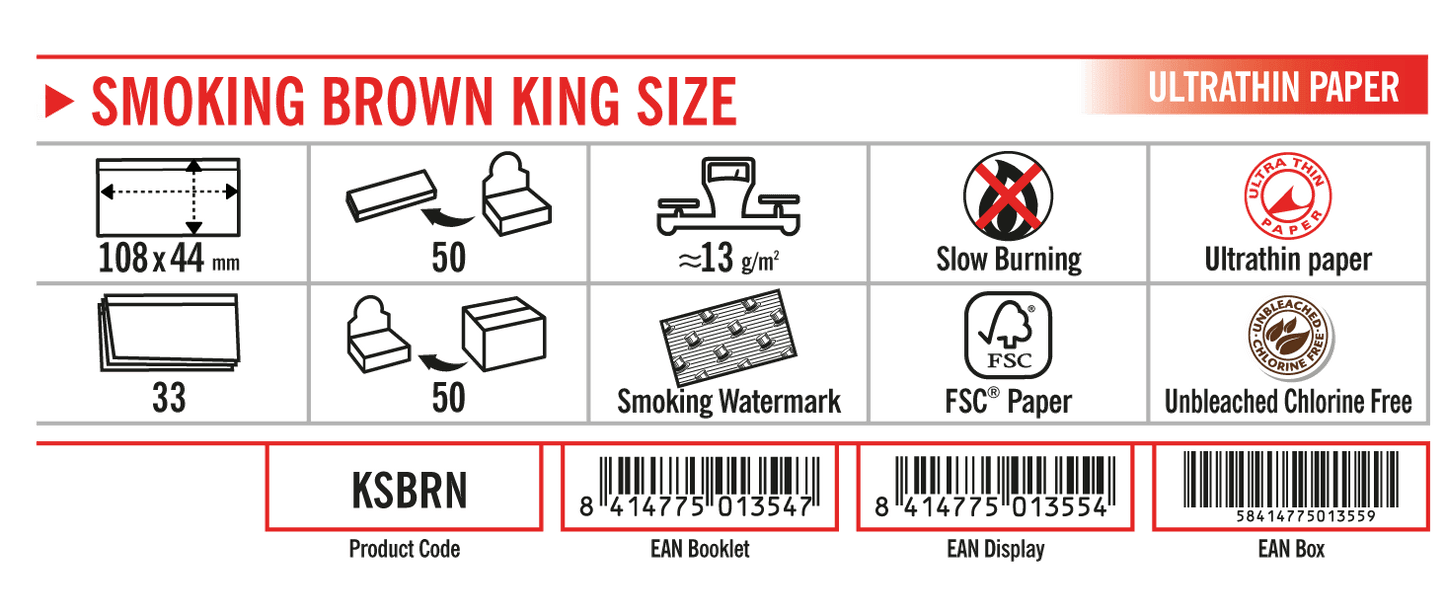 SMOKING Brown King Size Dimensions