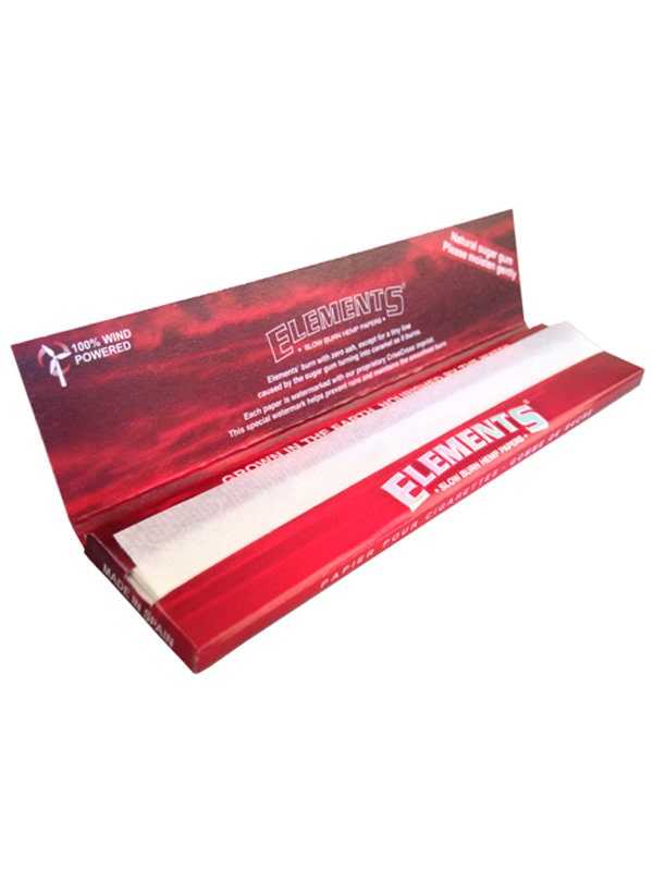 ELEMENTS Red Hemp Rolling Paper King Size Slim Open Pack