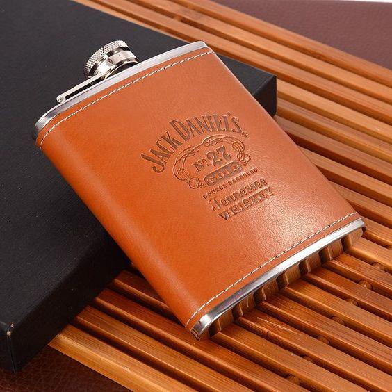 Jack Daniel's Brown Leather Hip Flask