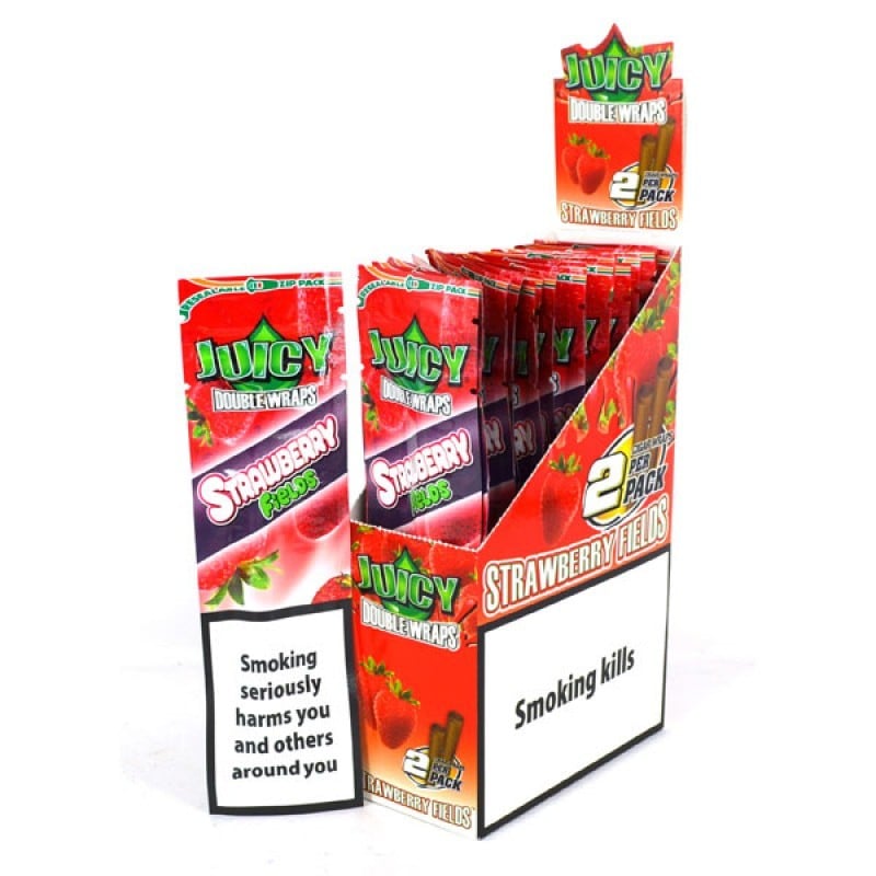 juicy jays double wraps strawberry fields box and pack