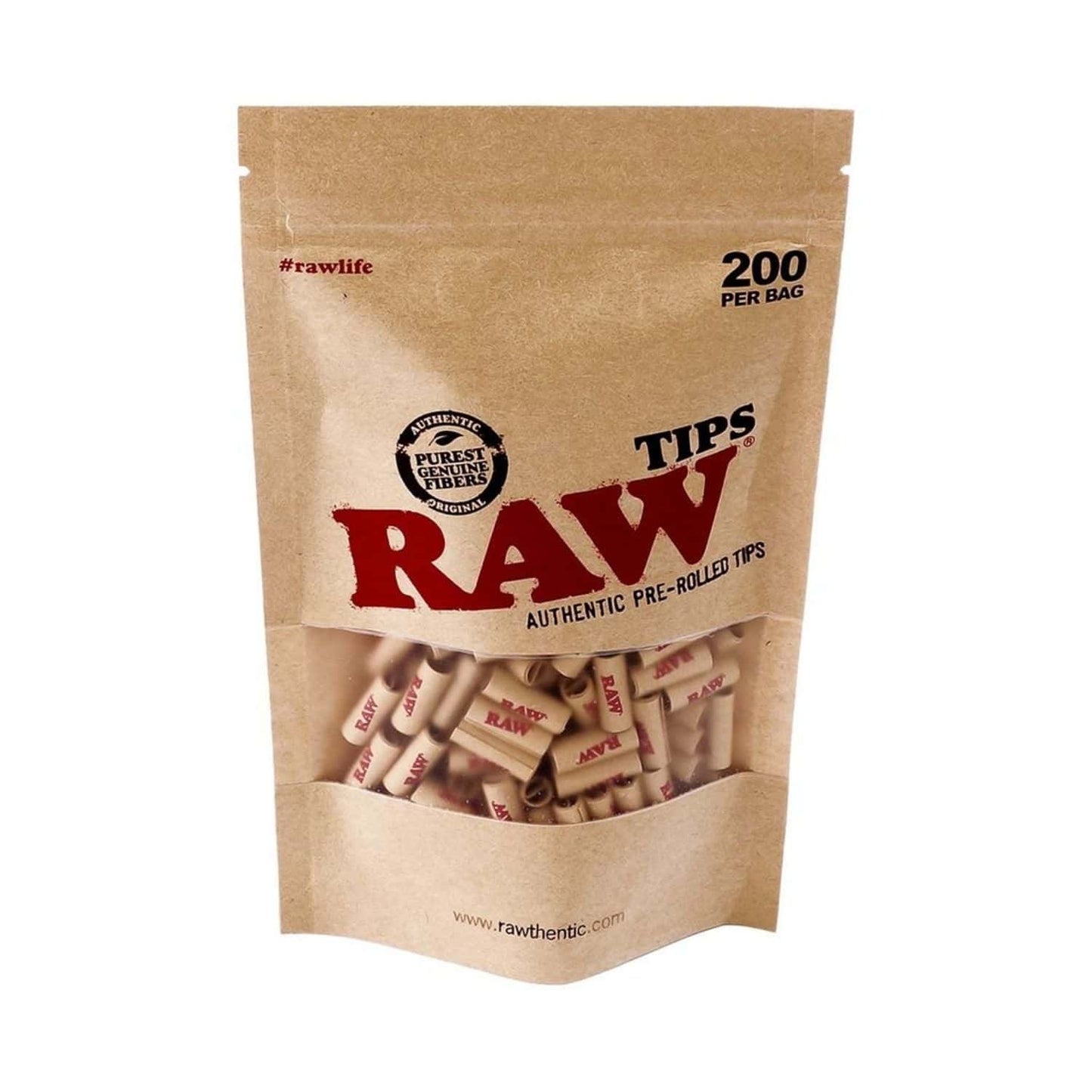 RAW Pre-rolled Filter Tips - 200 Tips Packet