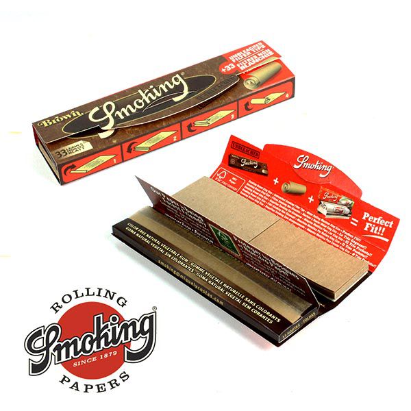 smoking brown 33 rolling paper + 33 tips display