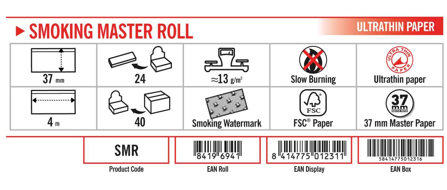 smoking master silver rolls 4 meter dimensions