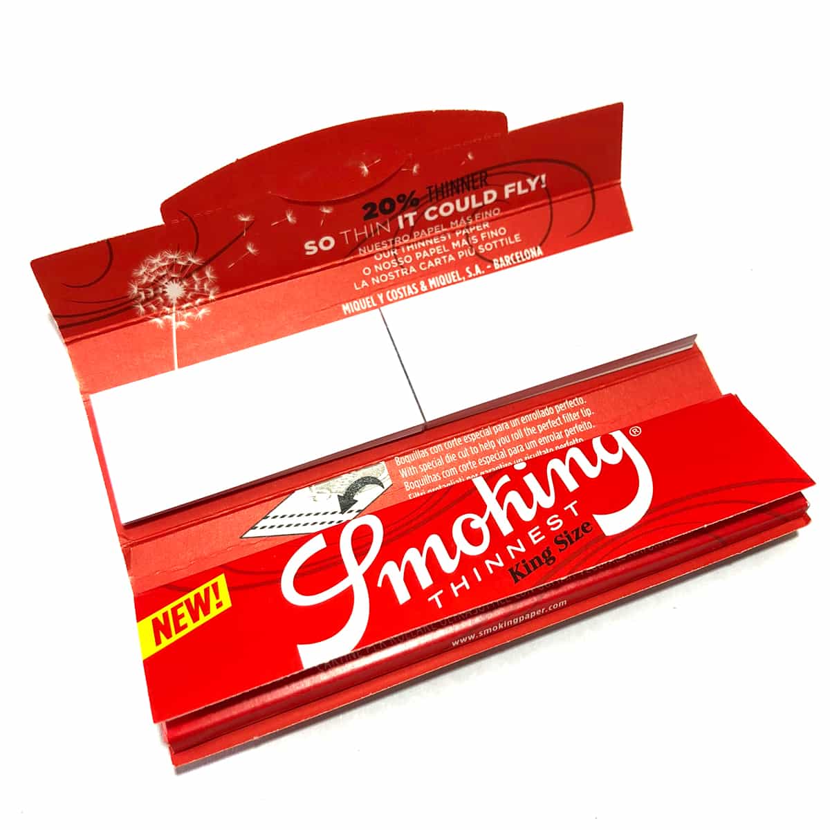 Smoking Red Thinnest Connoisseur - Rolling Paper with Tips Open Pack