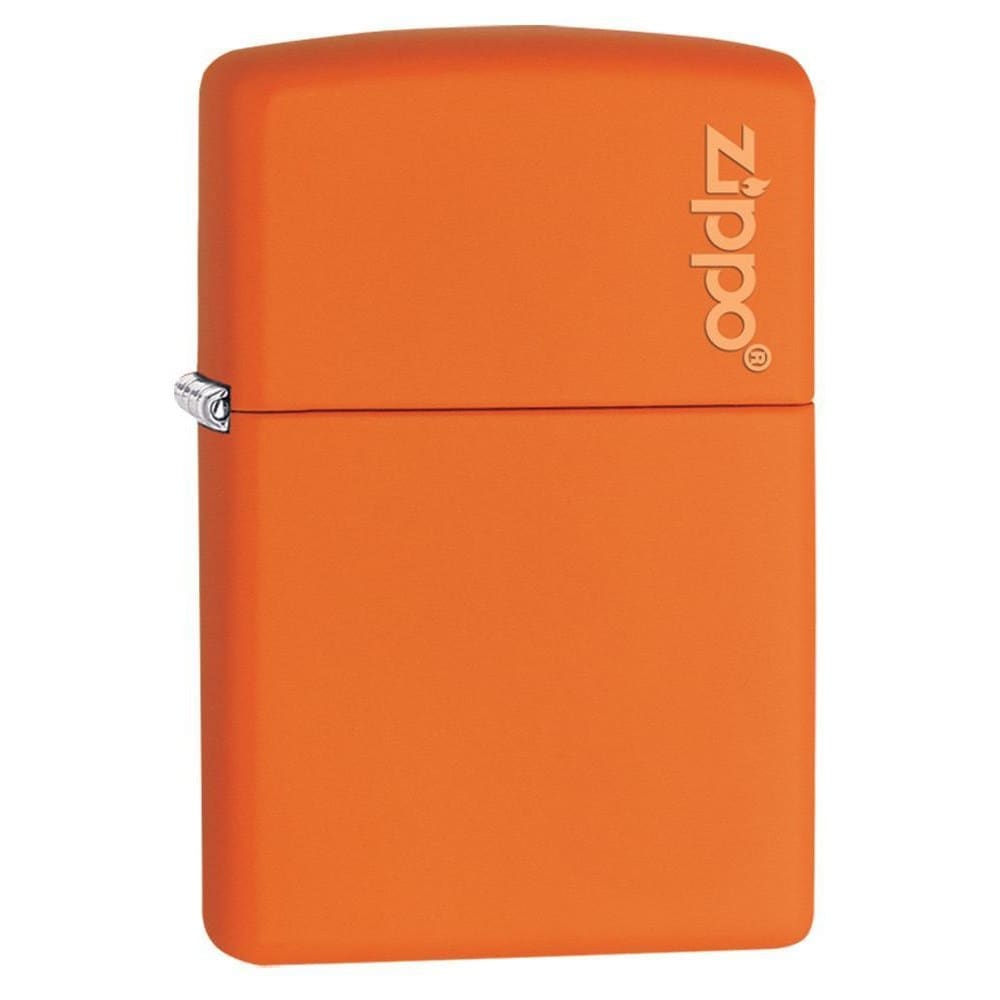 Zippo Classic Orange Matte Lighter with Logo