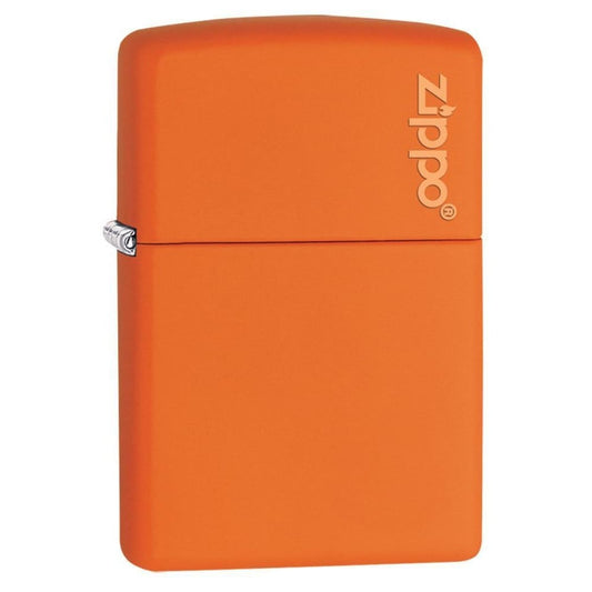 Zippo Classic Orange Matte Lighter with Logo