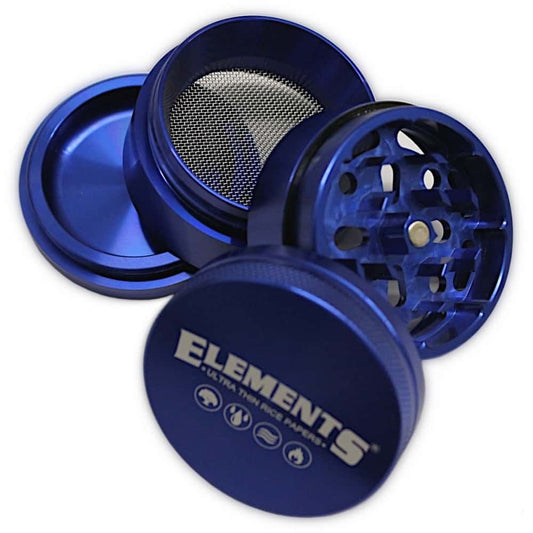 Elements Blue Aluminum Herb Crusher opened