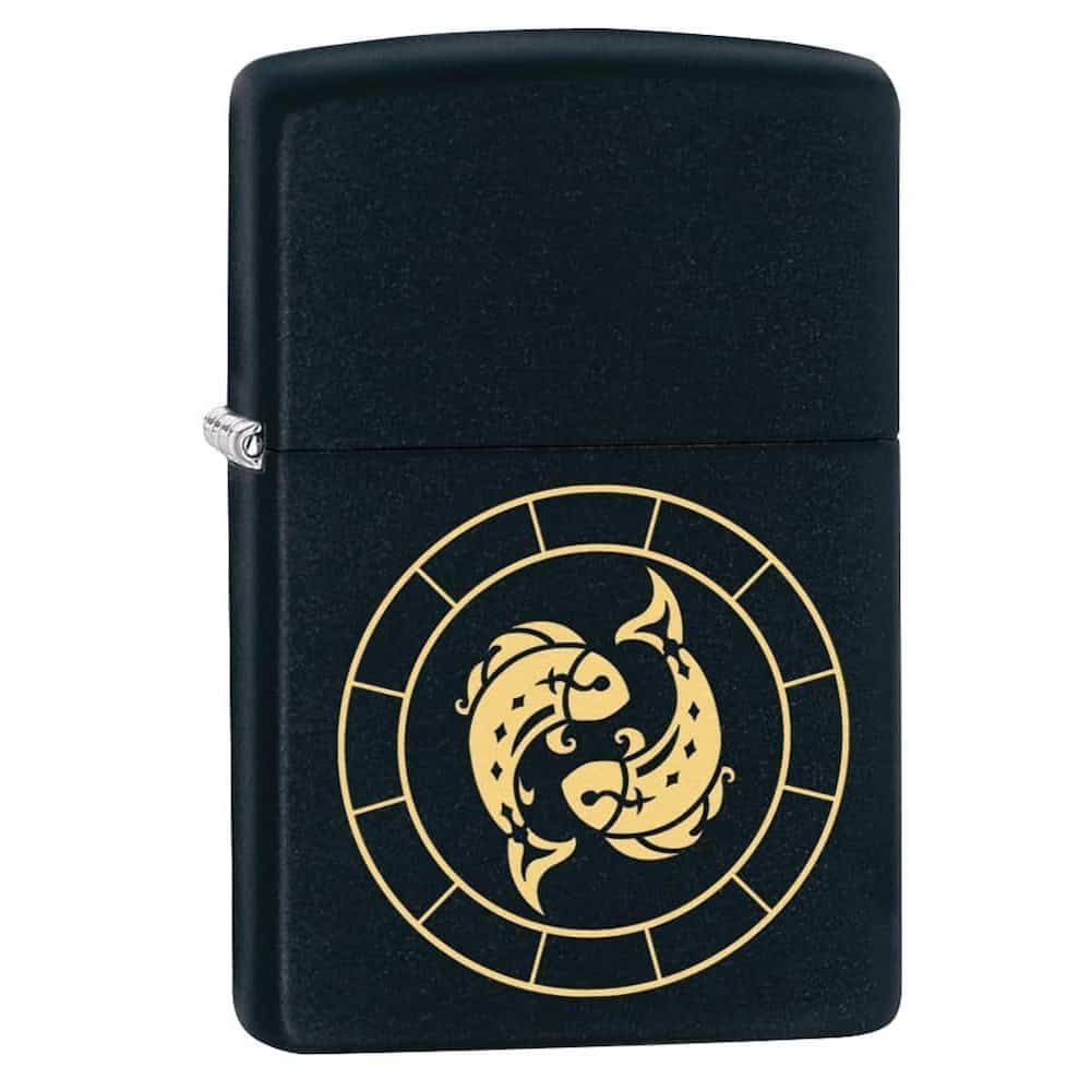 Zippo Lighter - Pisces Zodiac Sign Design