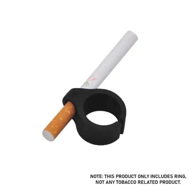 Silicone Smoke Ring Black with Cigarette