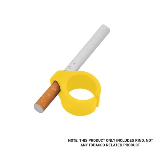 Silicone Smoke Ring Yellow with Cigarette