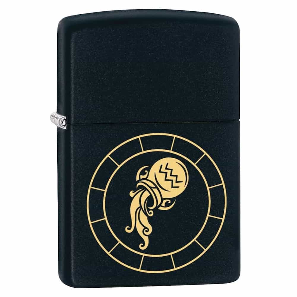 Zippo Lighter - Aquarius Zodiac Sign Design