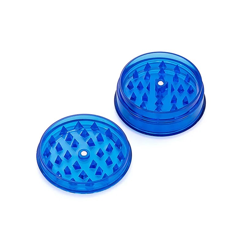 Acrylic Herb Grinder - 2 Part - blue opened