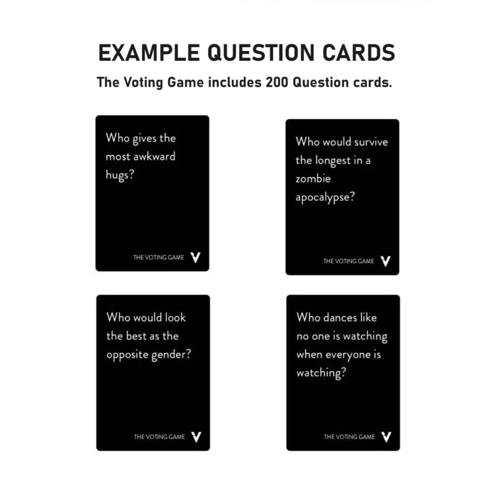 The Voting Game Quention Cards Sample