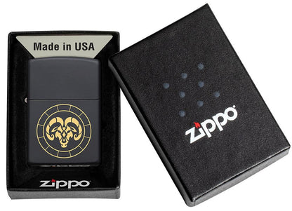 Zippo Lighter - Aries Zodiac Sign Design Packaging