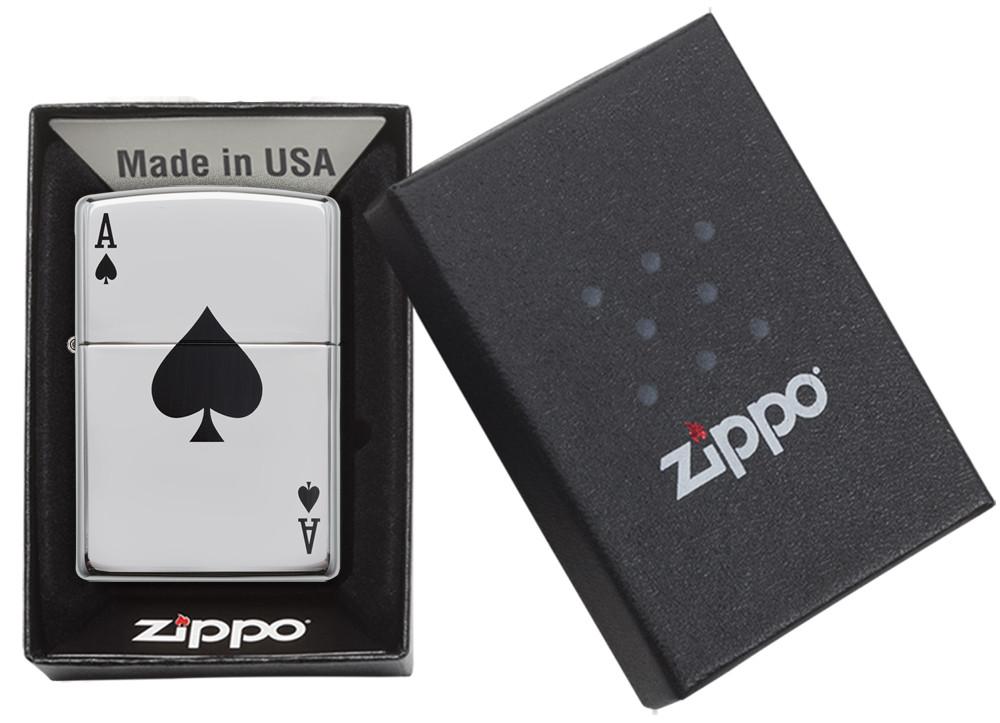 Zippo simple ace spade lighter in box