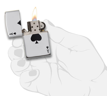 Zippo simple ace spade lighter in hand