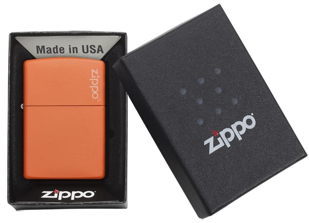 Zippo Classic Orange Matte Lighter with Logo Box