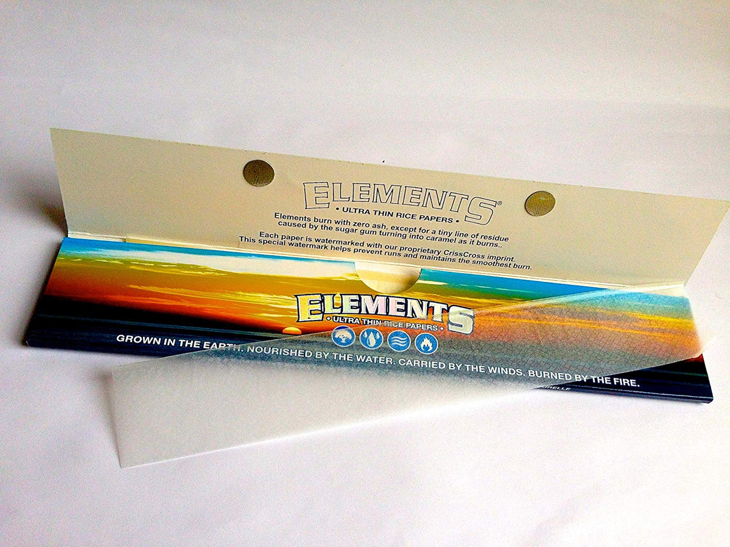 Elements 12 inch cigarette rolling paper inside real image