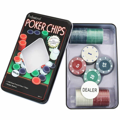 Poker Chips Set Game - 100 Chips Opened