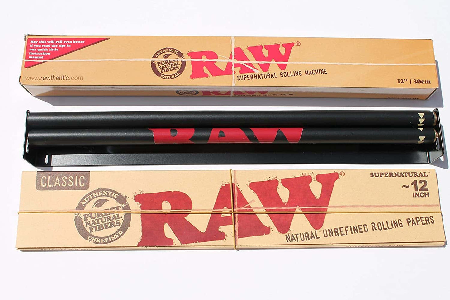 raw supernatural rolling machine with 12 inch rolling paper