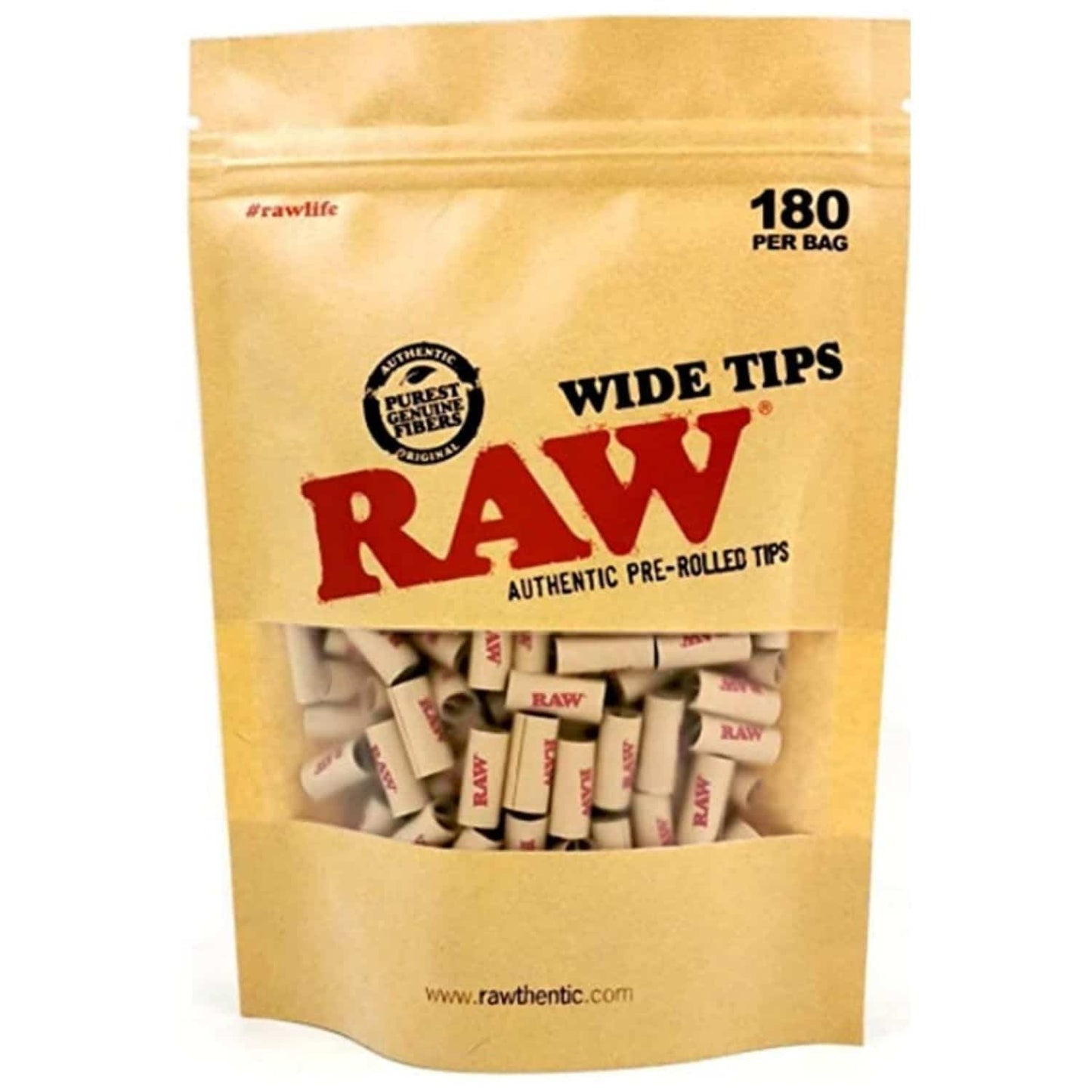 RAW Pre-rolled Wide Filter Tips 180 per bag
