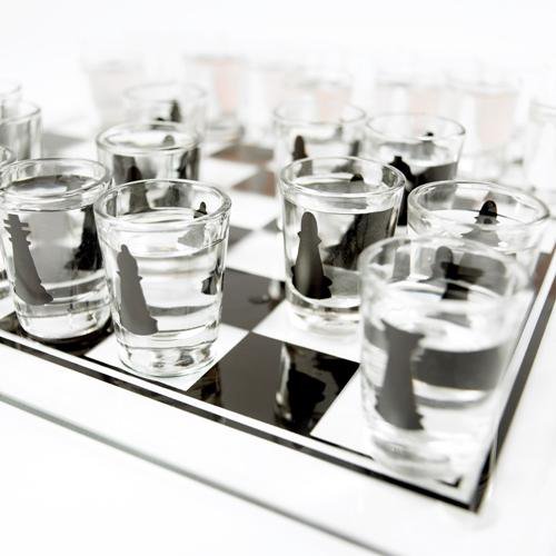 shot glass chess drinking game board