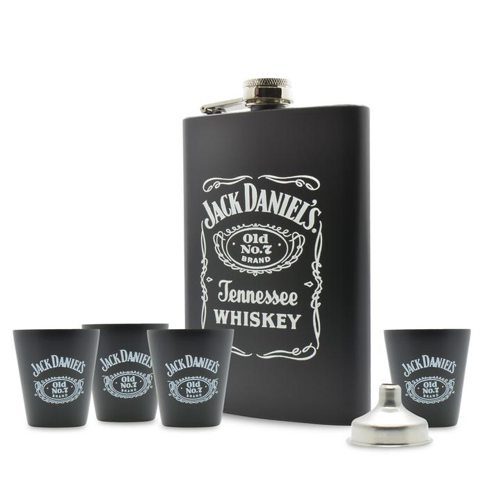 Jack Daniel's Hip Flask & Shot Glasses Gift Set