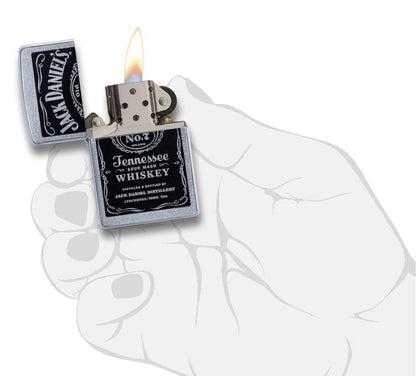 Zippo Jack Daniel's Whiskey Label Lighter in hand