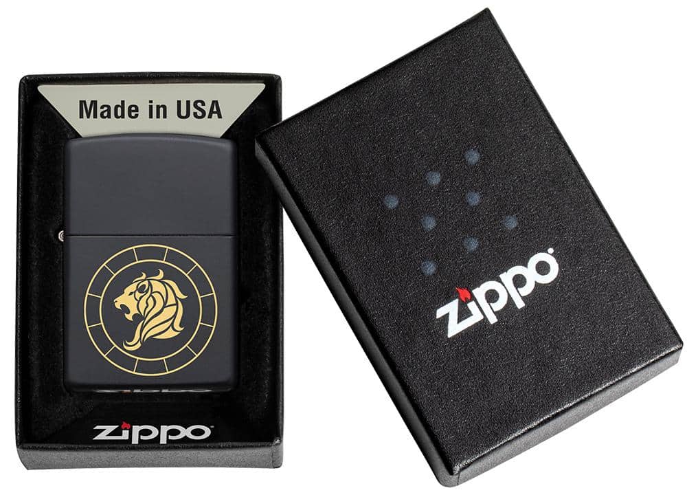 Zippo Lighter - Leo Zodiac Sign Design Packaging