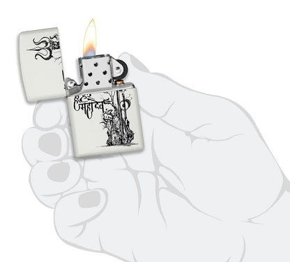 Zippo Shiva's Trishul Design Lighter in hand