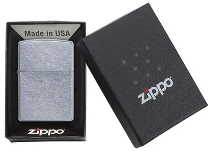 Zippo Street Chrome Pocket Lighter with Box