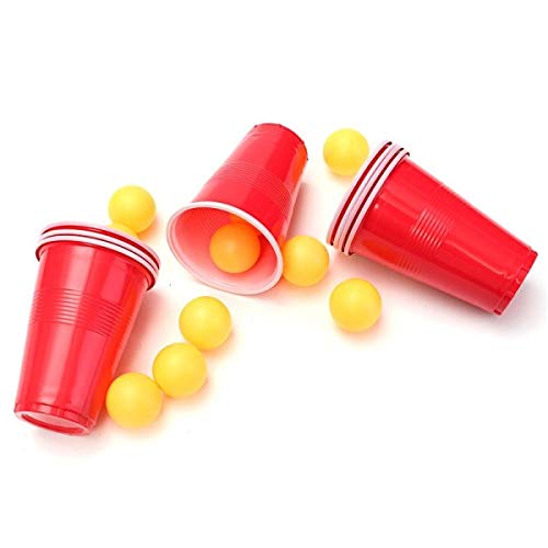 Beer Pong Drinking Game Red glasses and balls