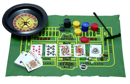 casino game set with black jack mats