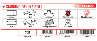 Smoking Deluxe Rolls Dimensions and size