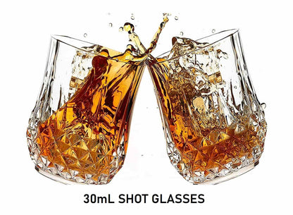 diamond cut whisky shot glasses