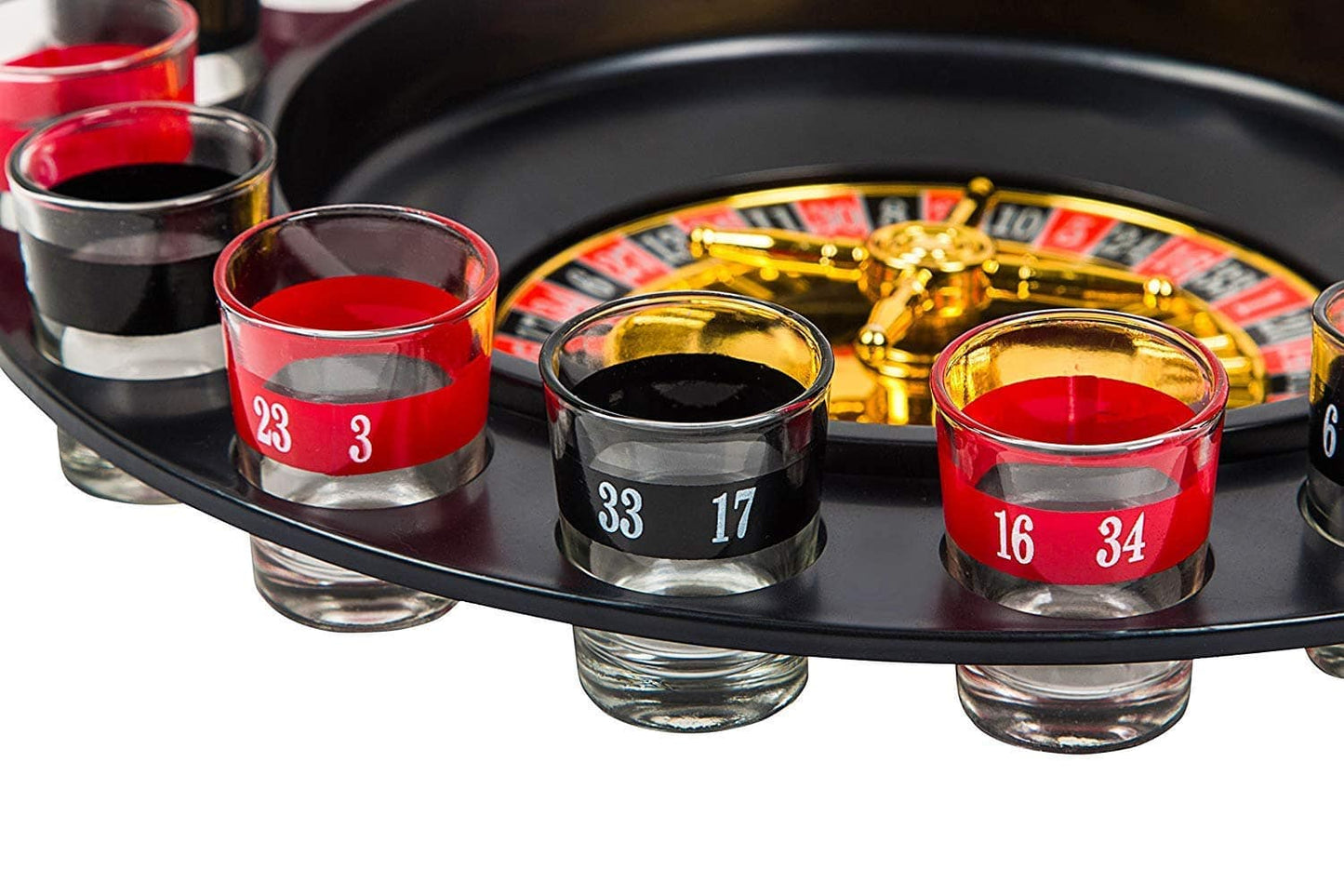 Drinking roulette game shot glasses