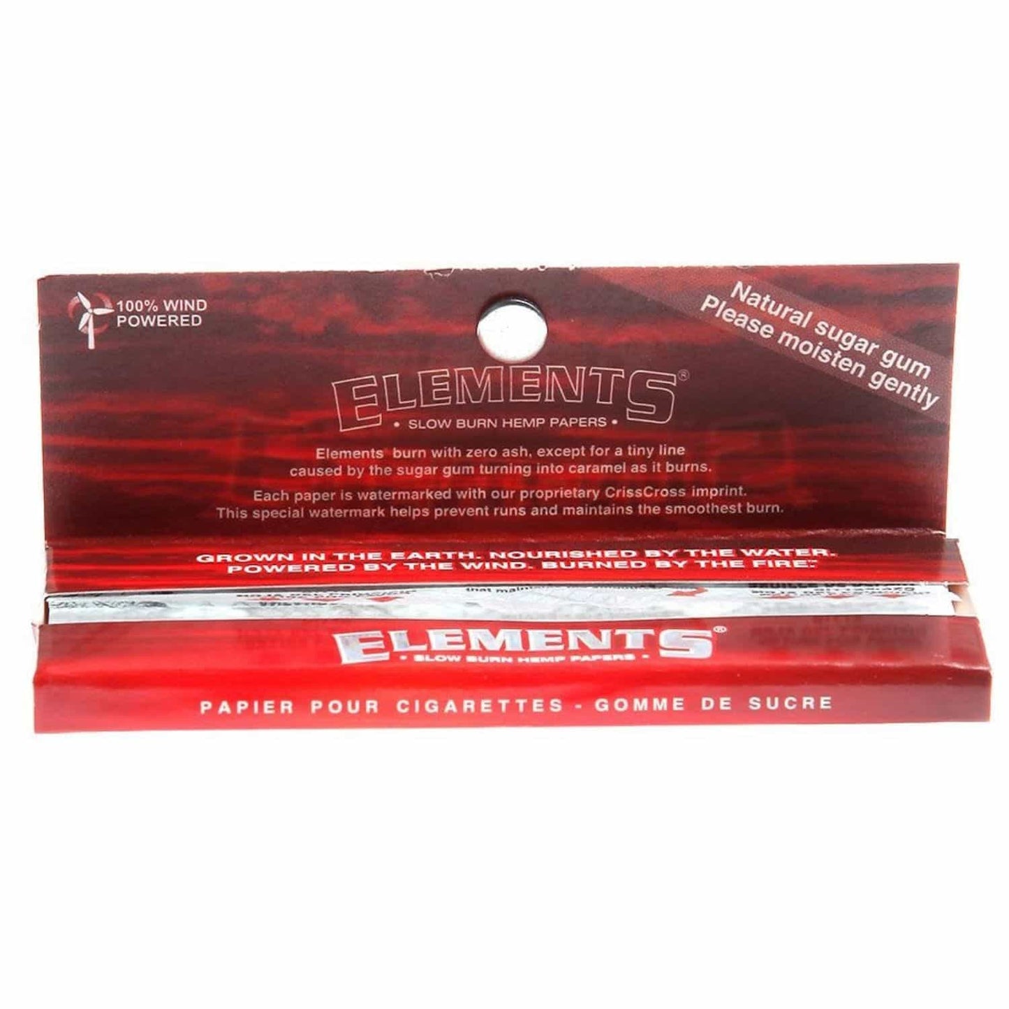 ELEMENTS Red Smoking Rolling Paper 1 ¼ Size Open Pack