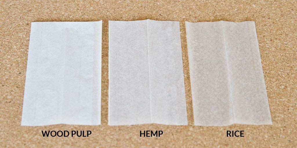 elements rice rolling paper comparison with wood pulp and hemp