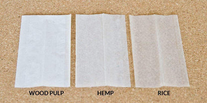 elements rice rolling paper comparison with wood pulp and hemp