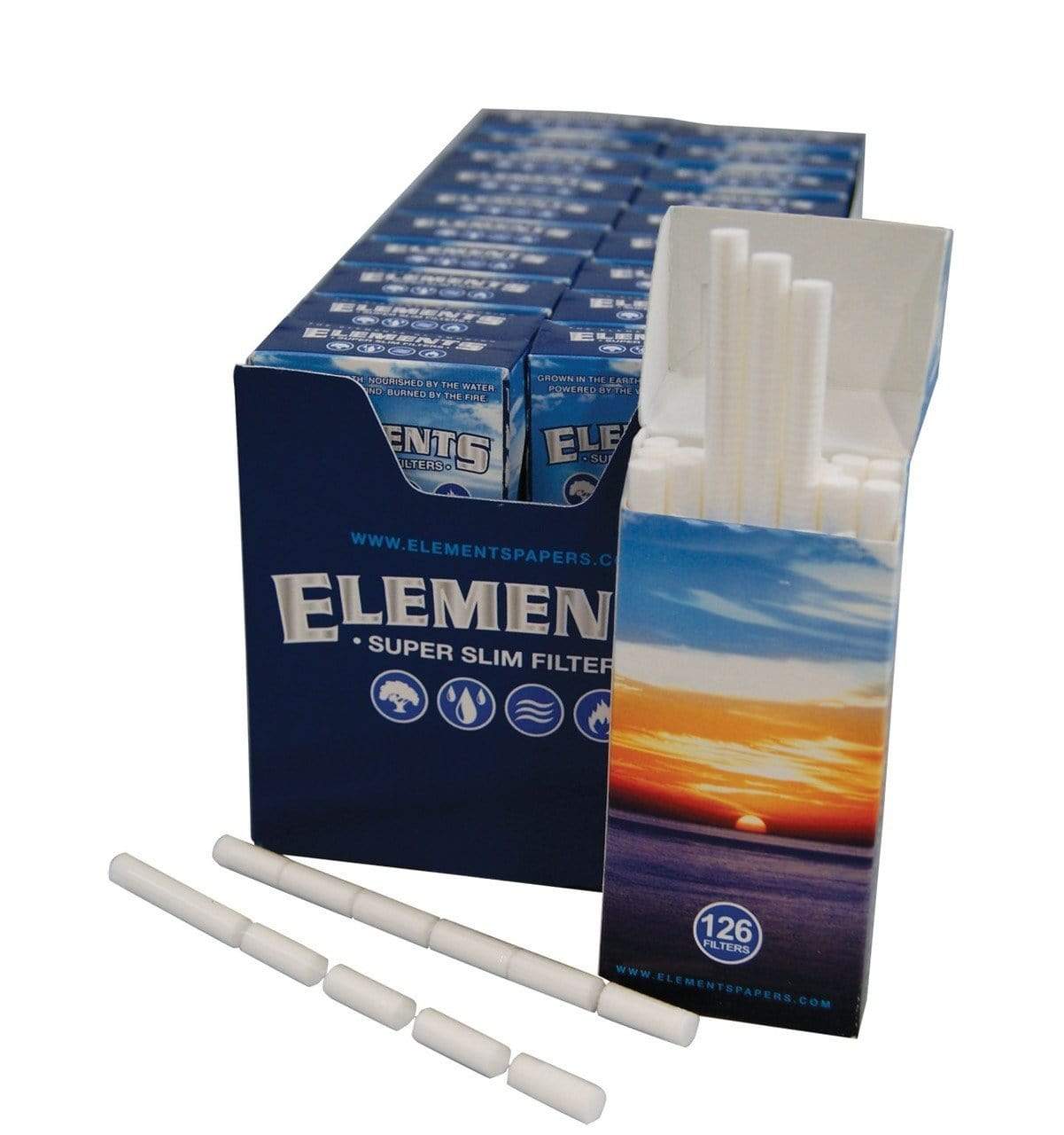 elements super slim filters 15mm open pack